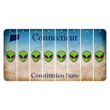 Connecticut Constitution State Cut License Plate Strips (Set of 8) Alien