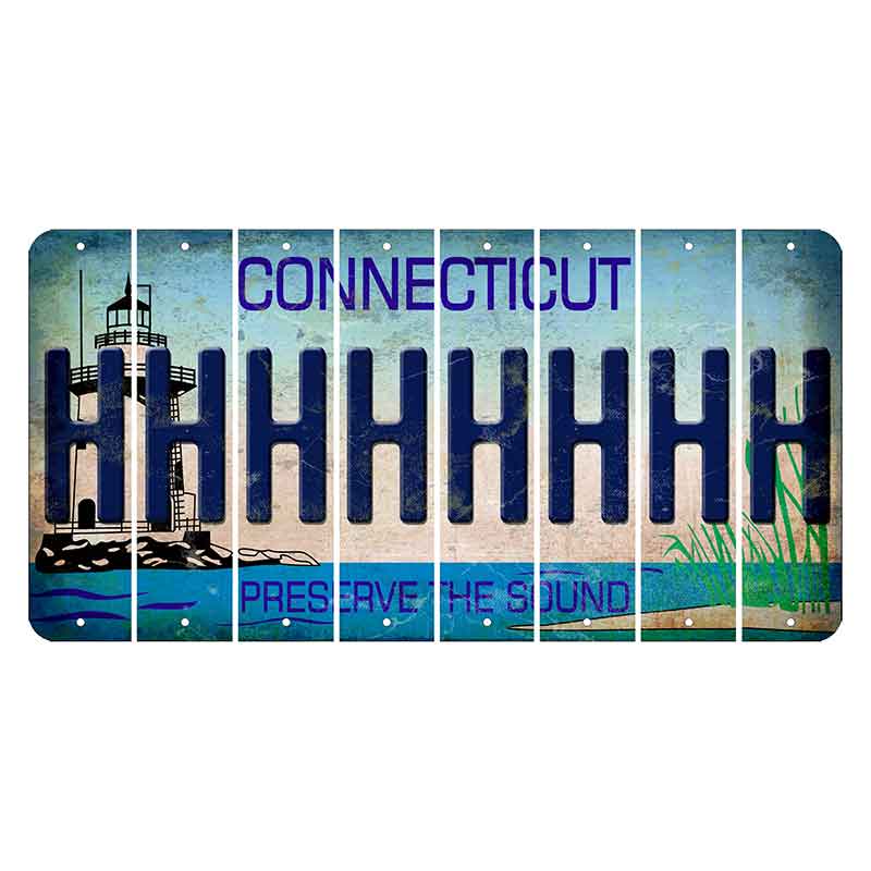 Connecticut Preserve the Sound Cut License Plate Strips (Set of 8) H