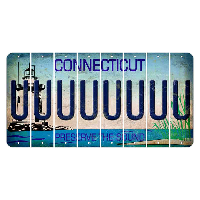 Connecticut Preserve the Sound Cut License Plate Strips (Set of 8) U