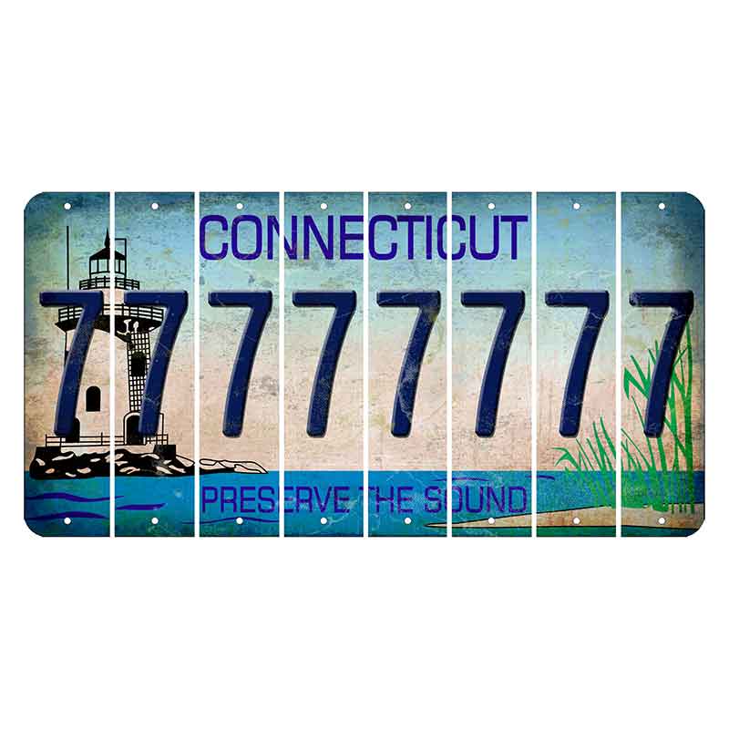 Connecticut Preserve the Sound Cut License Plate Strips (Set of 8) 7