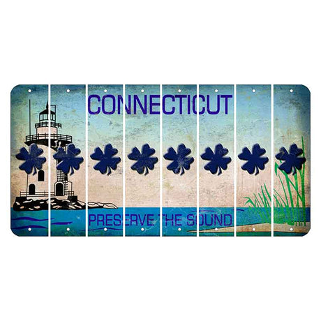 Connecticut Preserve the Sound Cut License Plate Strips (Set of 8) Shamrock