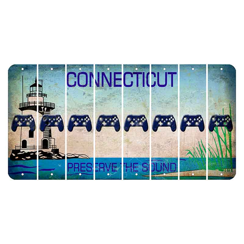 Connecticut Preserve the Sound Cut License Plate Strips (Set of 8) X Controller
