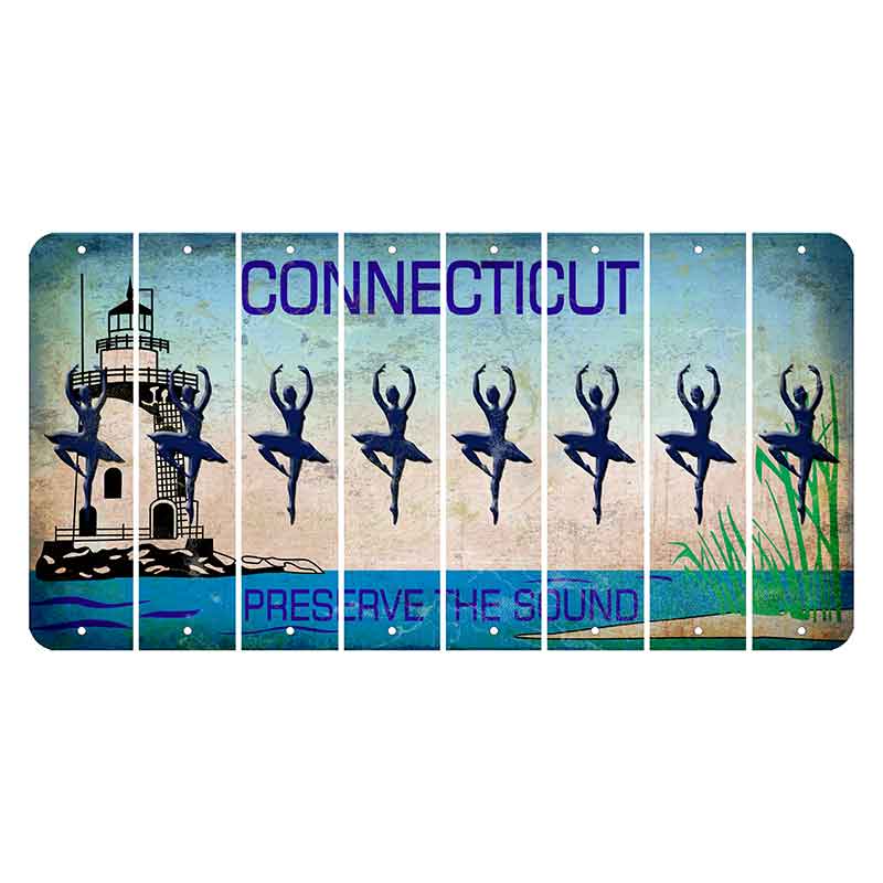 Connecticut Preserve the Sound Cut License Plate Strips (Set of 8) Ballerina Dancer