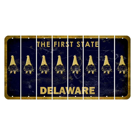 Delaware The First State Cut License Plate Strips (Set of 8) Gnome