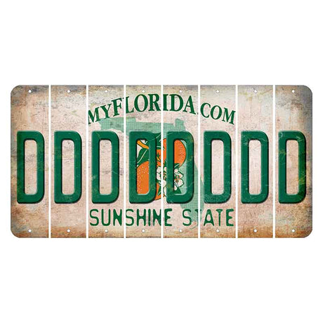 Florida Orange Blossom Cut License Plate Strips (Set of 8) D