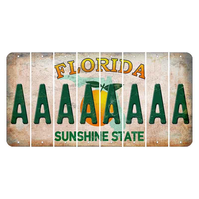 Florida Citrus Orange Cut License Plate Strips (Set of 8) A