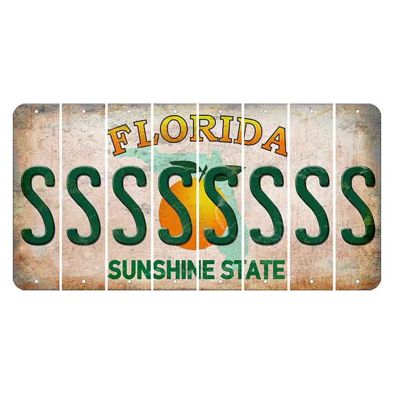 Florida Citrus Orange Cut License Plate Strips (Set of 8) S