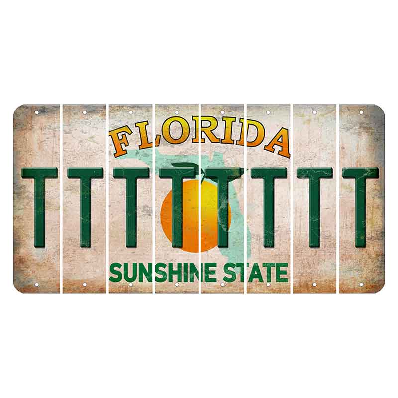 Florida Citrus Orange Cut License Plate Strips (Set of 8) T