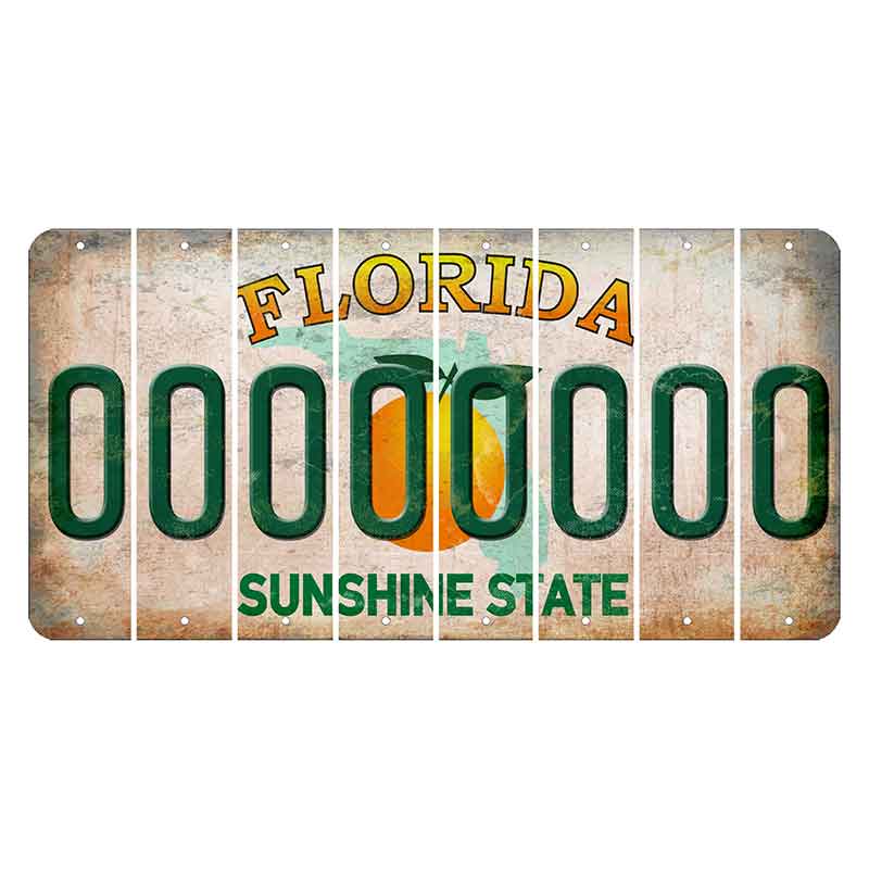 Florida Citrus Orange Cut License Plate Strips (Set of 8) 0