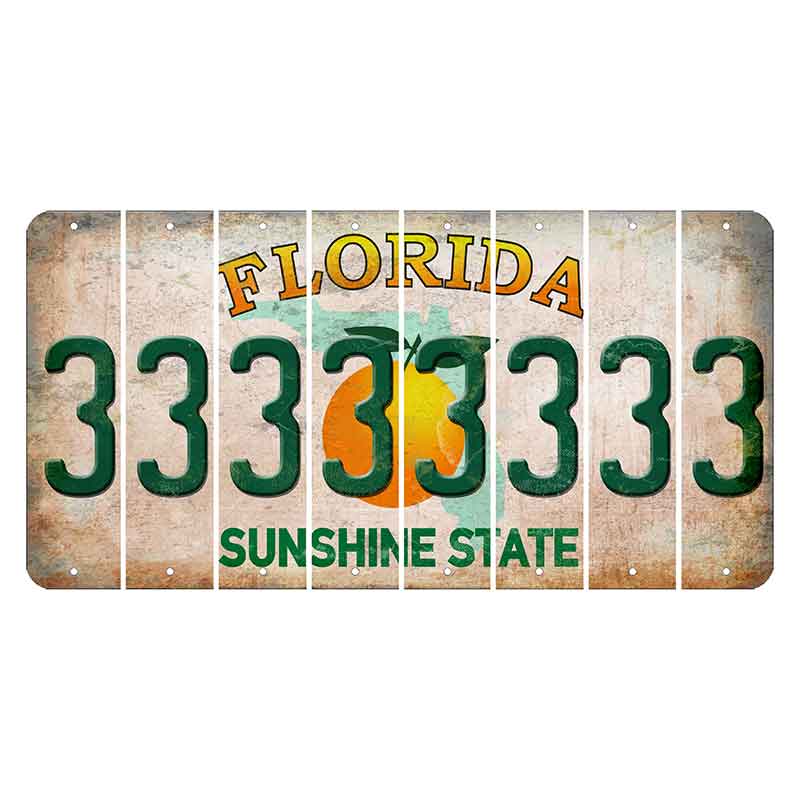 Florida Citrus Orange Cut License Plate Strips (Set of 8) 3