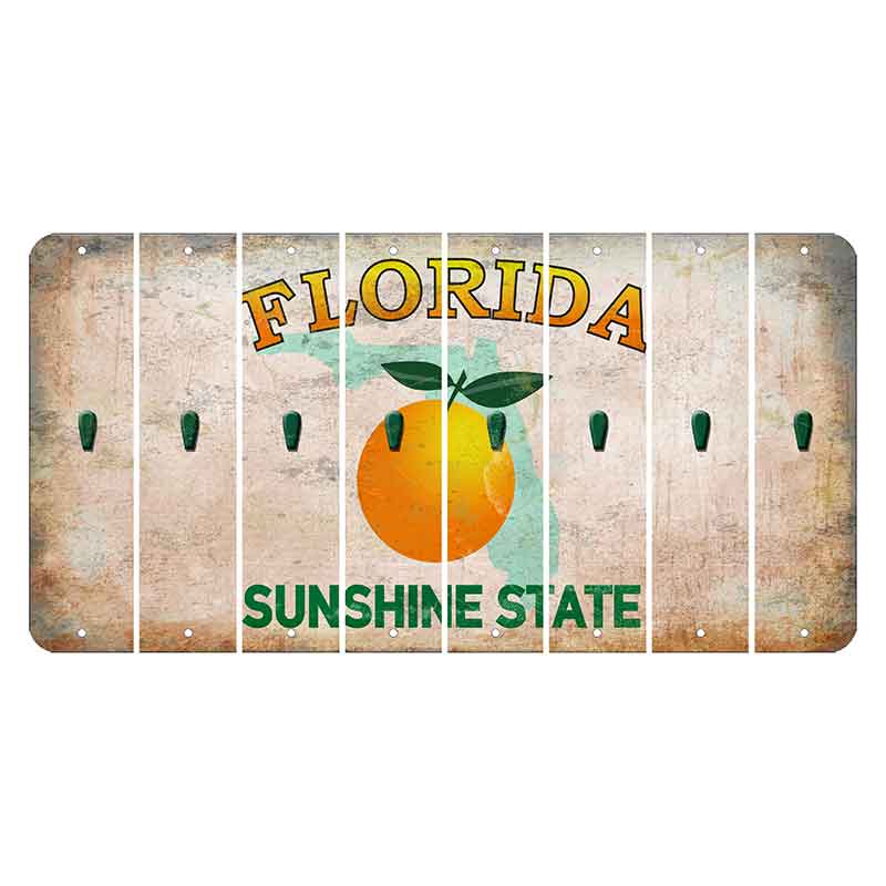 Florida Citrus Orange Cut License Plate Strips (Set of 8) Apostrophe