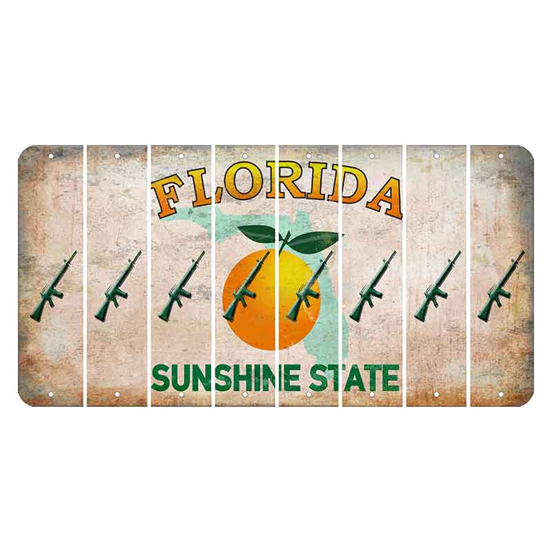 Florida Citrus Orange Cut License Plate Strips (Set of 8) Rifle
