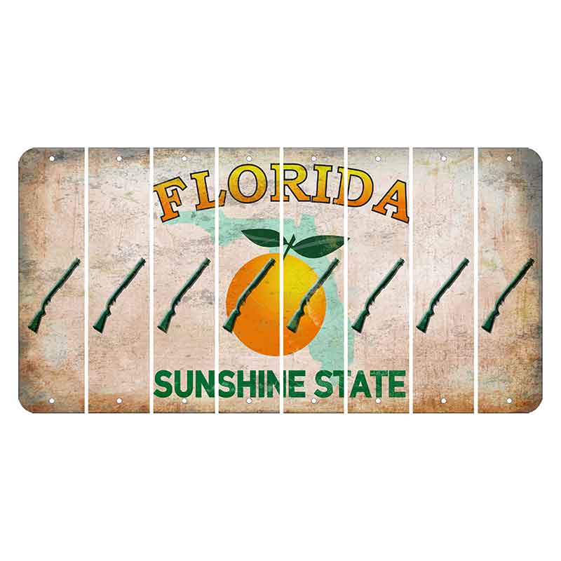 Florida Citrus Orange Cut License Plate Strips (Set of 8) Shotgun