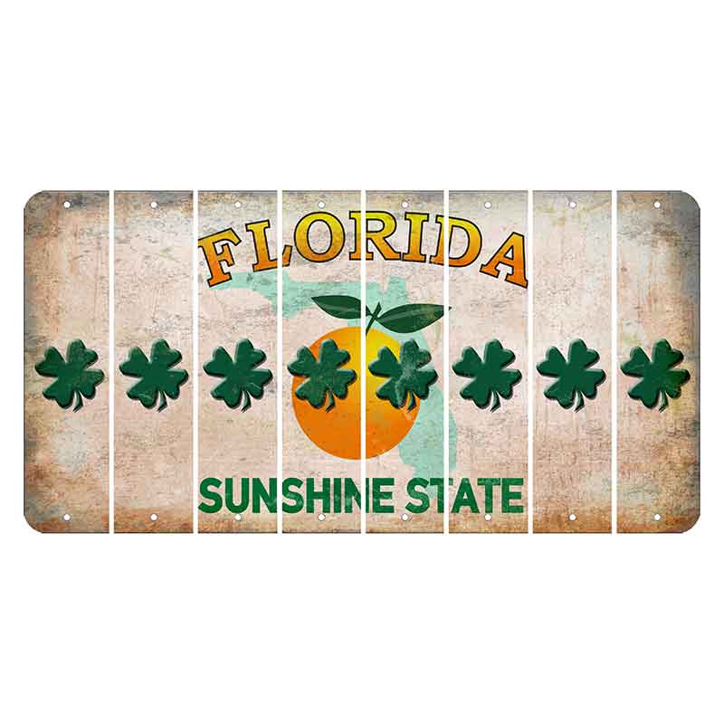 Florida Citrus Orange Cut License Plate Strips (Set of 8) Shamrock