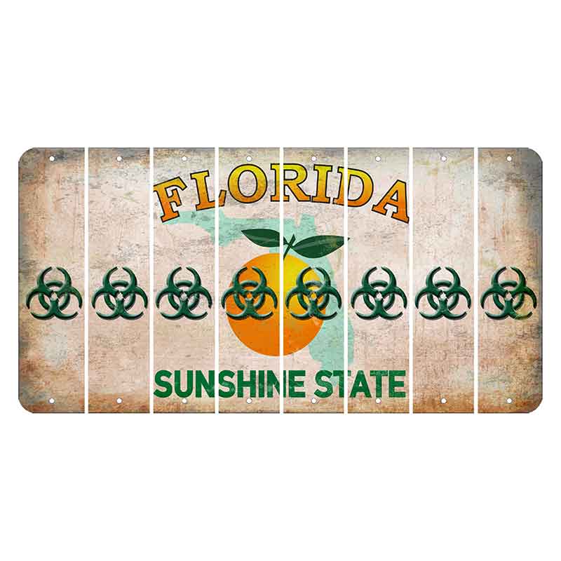 Florida Citrus Orange Cut License Plate Strips (Set of 8) Radioactive