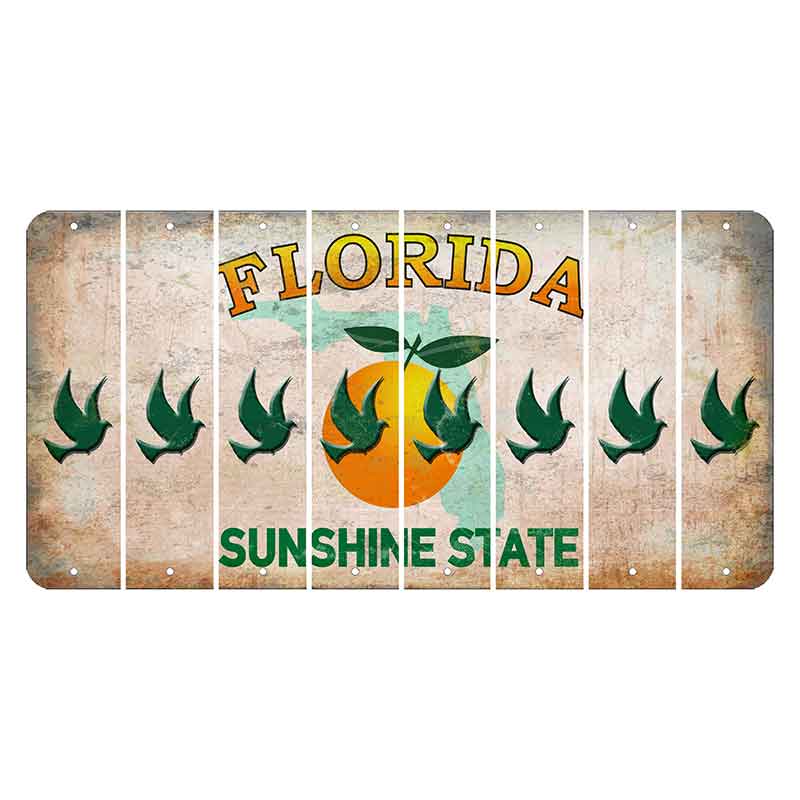 Florida Citrus Orange Cut License Plate Strips (Set of 8) Dove