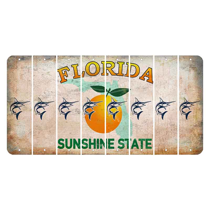 Florida Citrus Orange Cut License Plate Strips (Set of 8) Swordfish