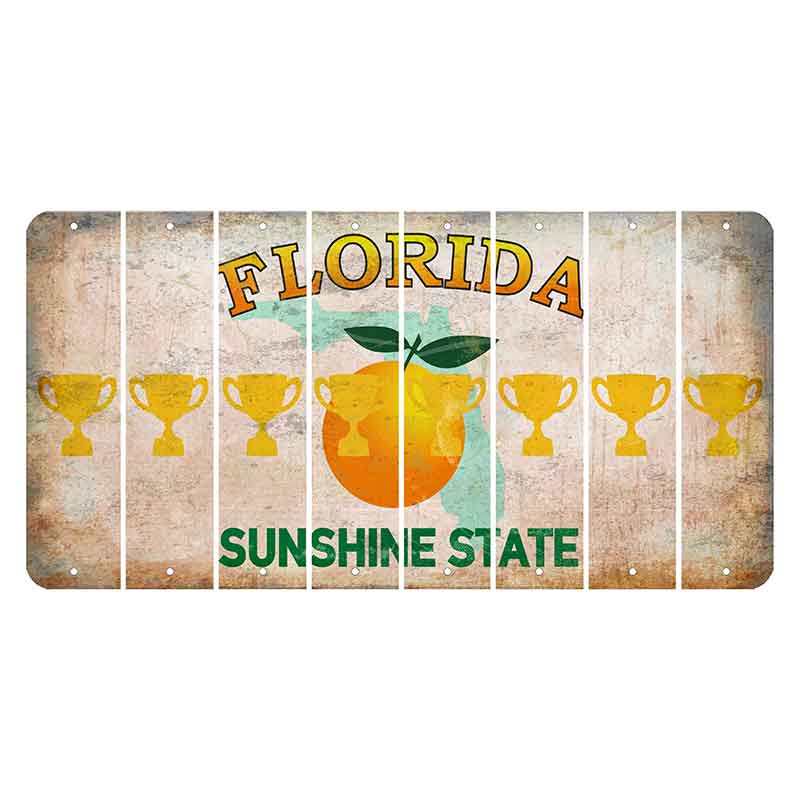 Florida Citrus Orange Cut License Plate Strips (Set of 8) Trophy