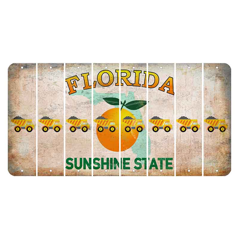 Florida Citrus Orange Cut License Plate Strips (Set of 8) Dump Truck