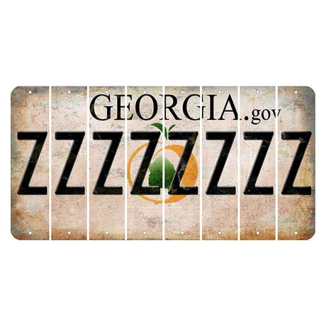 Georgia.gov Cut License Plate Strips (Set of 8) Z
