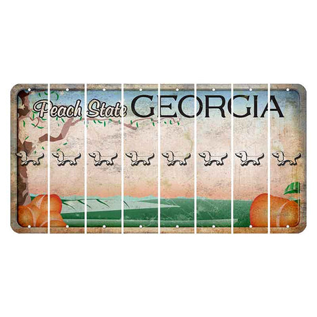 Georgia Peach State Cut License Plate Strips (Set of 8) Dog