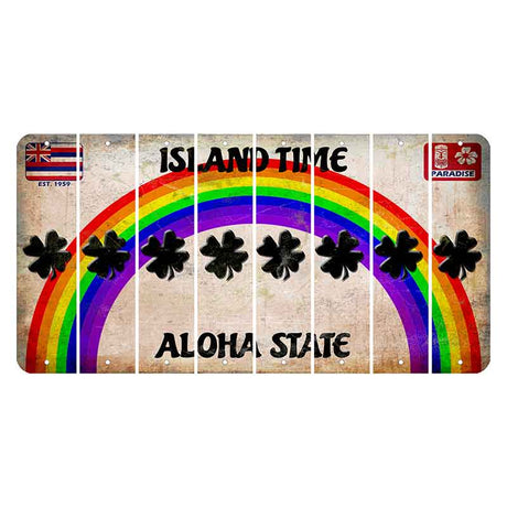 Hawaii Rainbow Island Time Cut License Plate Strips (Set of 8) Shamrock