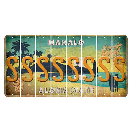 Hawaii Pineapple Cut License Plate Strips (Set of 8) S