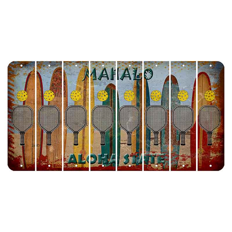 Hawaii Surfboards Cut License Plate Strips (Set of 8) Pickleball
