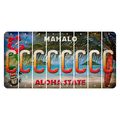 Hawaii Beach Scene Cut License Plate Strips (Set of 8) C
