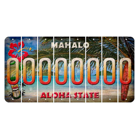 Hawaii Beach Scene Cut License Plate Strips (Set of 8) O