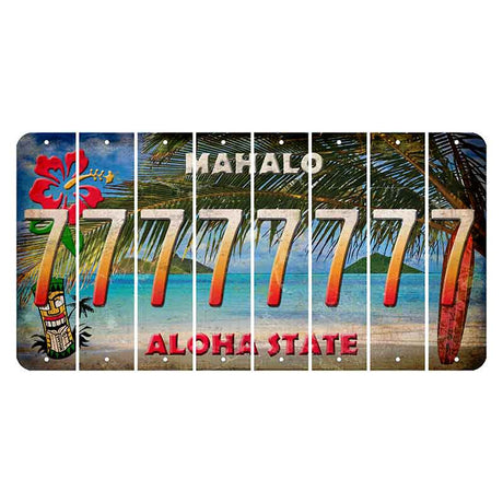 Hawaii Beach Scene Cut License Plate Strips (Set of 8) 7