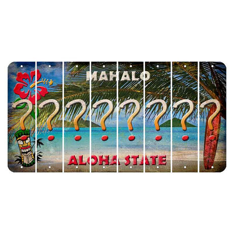 Hawaii Beach Scene Cut License Plate Strips (Set of 8) Question Mark