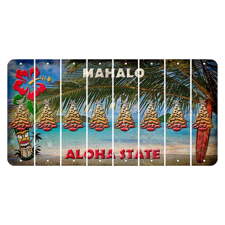 Hawaii Beach Scene Cut License Plate Strips (Set of 8) Christmas Tree
