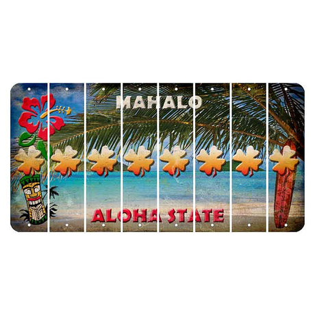 Hawaii Beach Scene Cut License Plate Strips (Set of 8) Shamrock