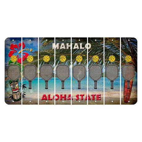 Hawaii Beach Scene Cut License Plate Strips (Set of 8) Pickleball