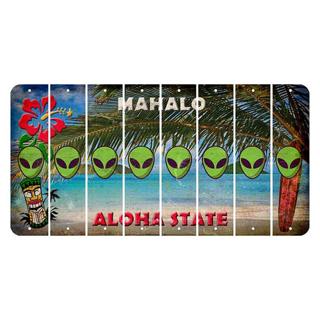 Hawaii Beach Scene Cut License Plate Strips (Set of 8) Alien