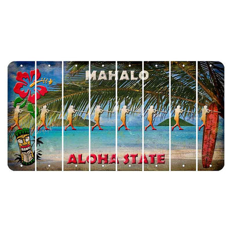 Hawaii Beach Scene Cut License Plate Strips (Set of 8) Softball Batter