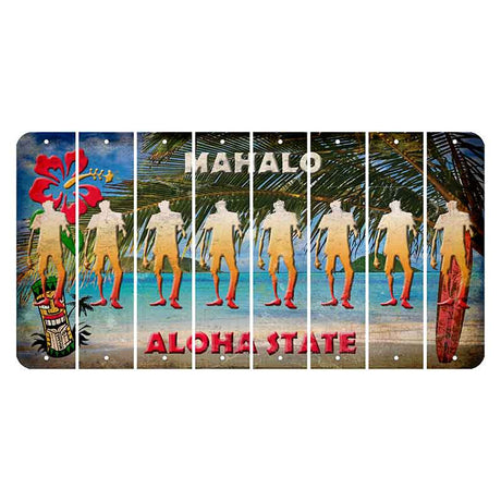 Hawaii Beach Scene Cut License Plate Strips (Set of 8) Zombie