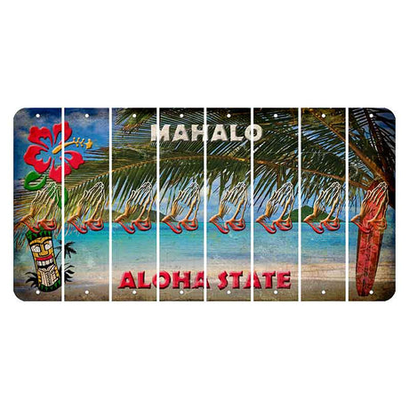 Hawaii Beach Scene Cut License Plate Strips (Set of 8) Praying Hands
