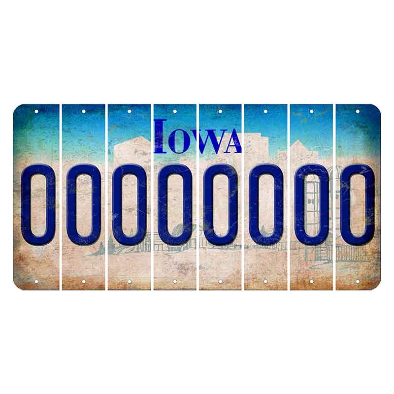 Iowa Farm Scene Cut License Plate Strips (Set of 8)