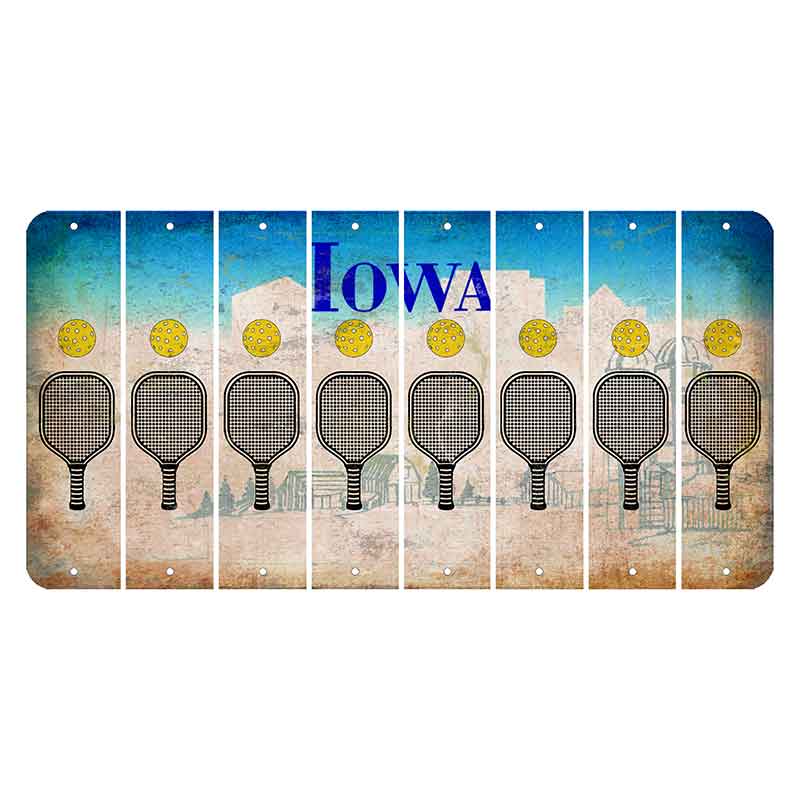 Iowa Farm Scene Cut License Plate Strips (Set of 8) Pickleball