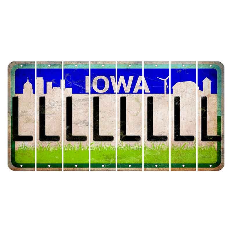 Iowa Grass Field Cut License Plate Strips (Set of 8) L