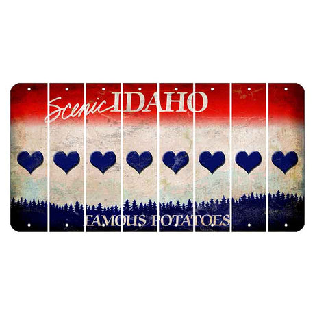 Idaho Scenic Cut License Plate Strips (Set of 8) Heart