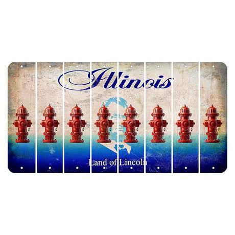 Illinois Abraham Lincoln Cut License Plate Strips (Set of 8) Fire Hydrant