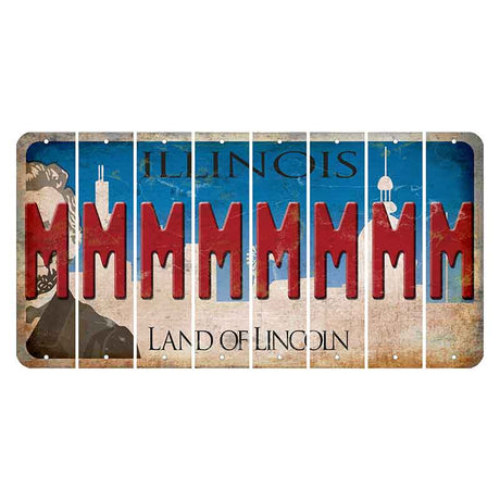 Illinois Skyline Cut License Plate Strips (Set of 8) M