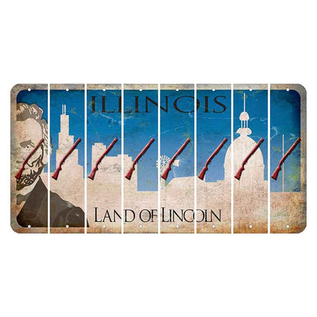 Illinois Skyline Cut License Plate Strips (Set of 8) Shotgun