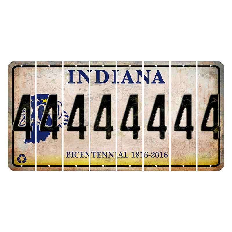 Indiana Bicentennial Cut License Plate Strips (Set of 8) 4