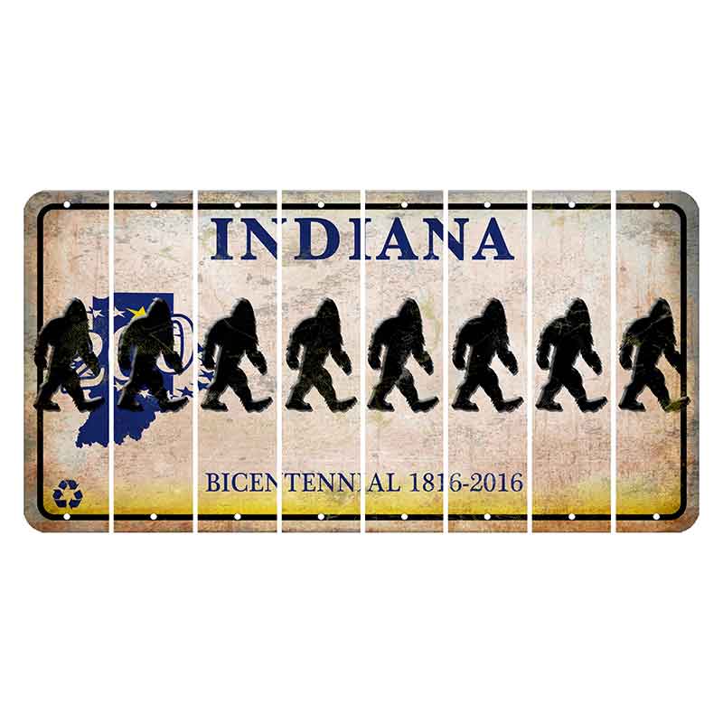 Indiana Bicentennial Cut License Plate Strips (Set of 8) Bigfoot