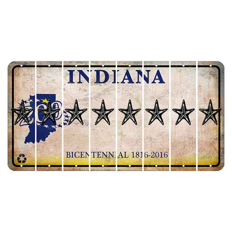 Indiana Bicentennial Cut License Plate Strips (Set of 8) Star Fish