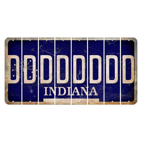 Indiana Blue Cut License Plate Strips (Set of 8) D